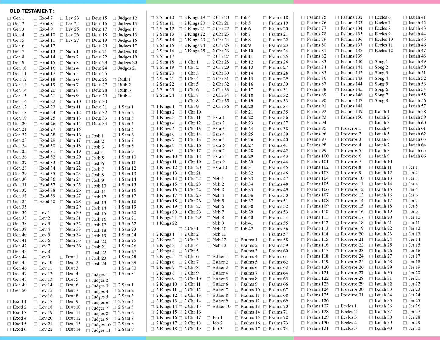 Bible Checklist PDF - FREE - download in description