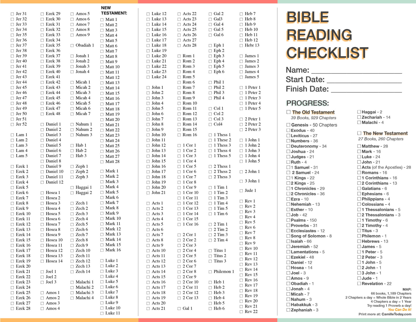 Bible Checklist PDF - FREE - download in description