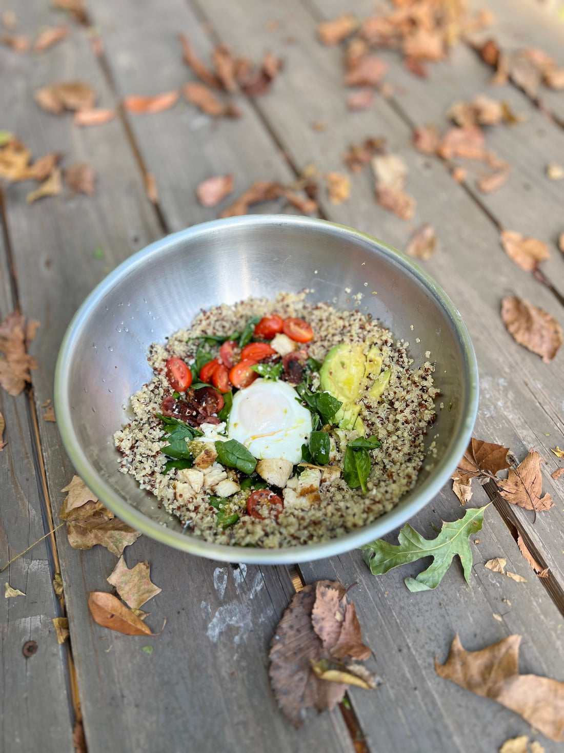 Bramble Copycat Quinoa Spinach & Bacon Breakfast Bowl